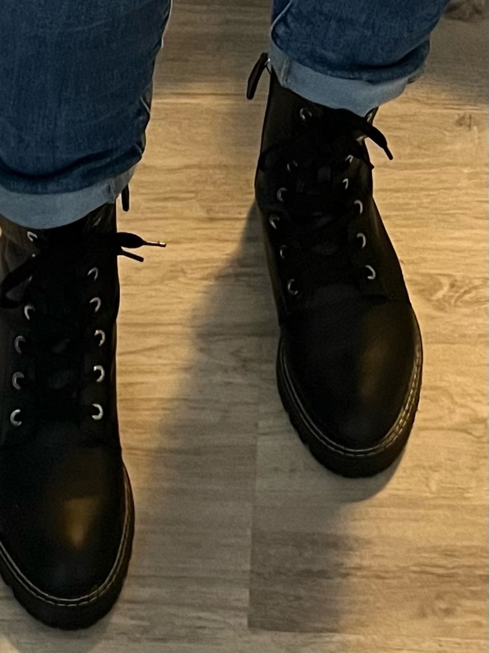 Women’s Nordstrom Moonie black leather lace-up bootie